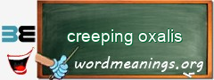 WordMeaning blackboard for creeping oxalis